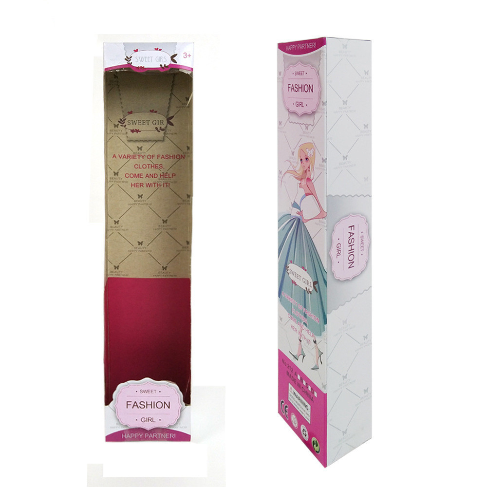 Custom Pink PVC Window Packaging Box For Single Doll