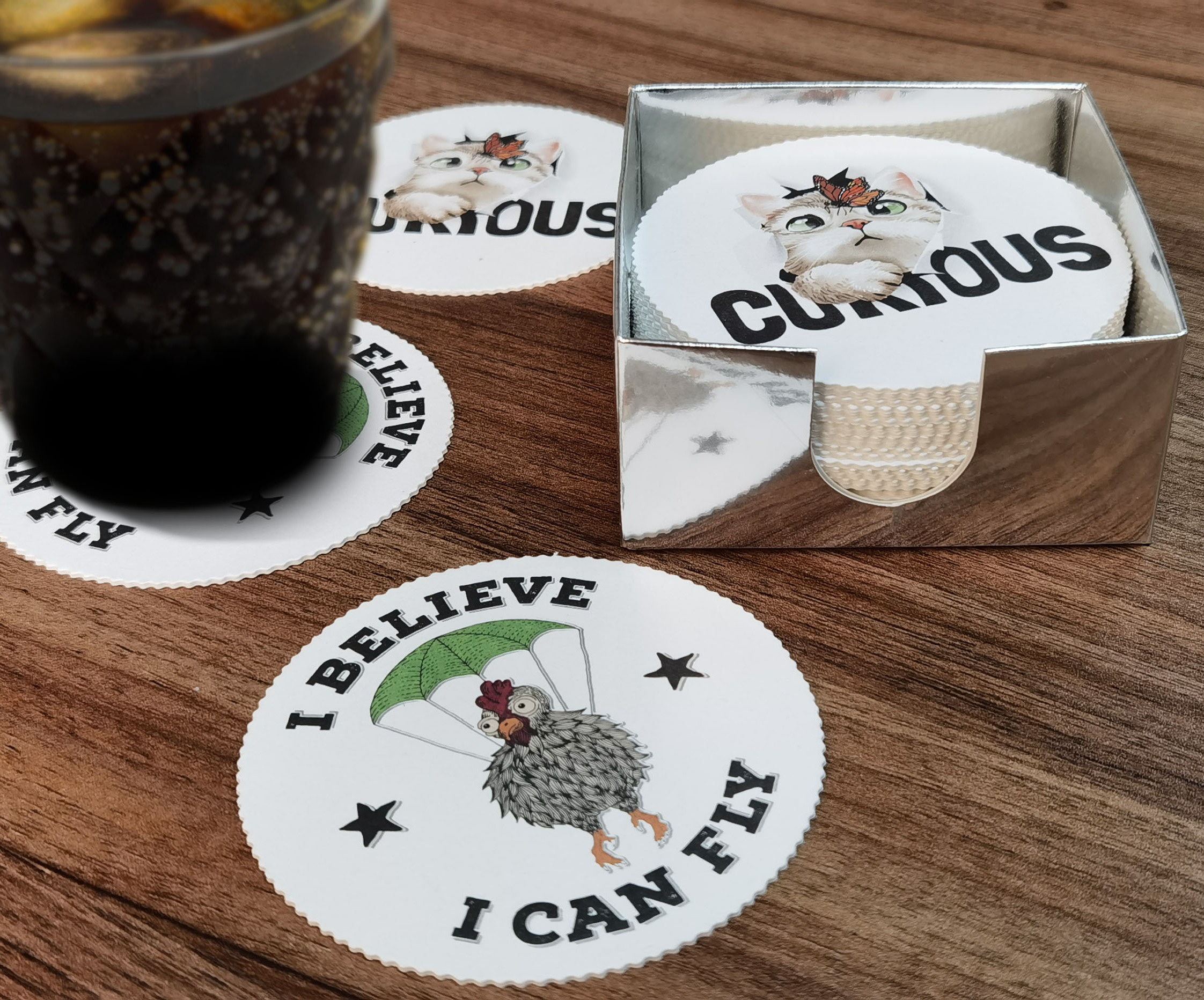 Manufacturer Beer wine drink mats modern cardboard paper costers cup coaster set