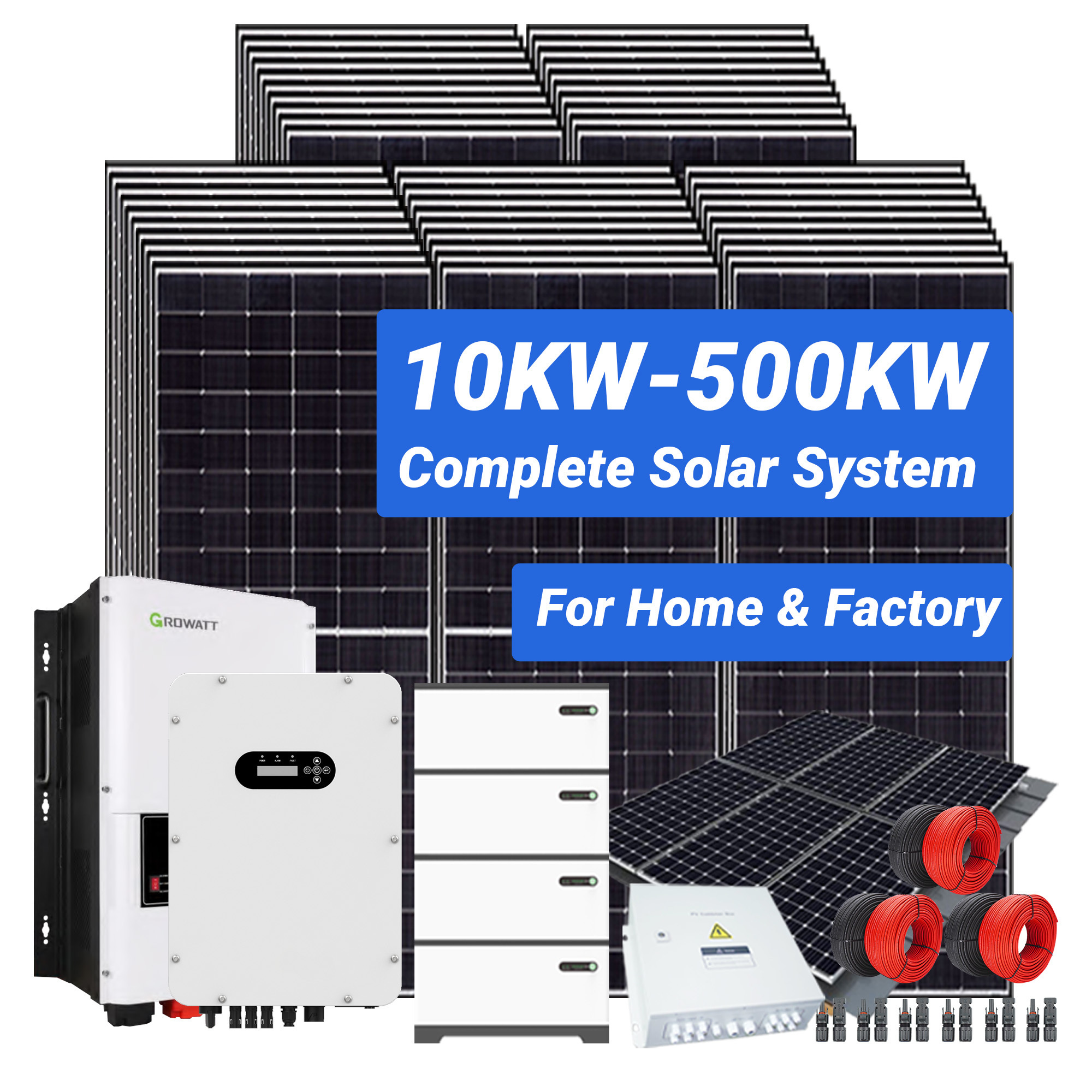 solar power system 20kw on grid solar system Complete solar panel solar inverter lithium battery system customization services