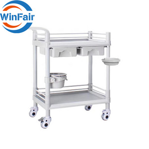 WinFair Cheap Hospital Abs Utility Medical Treatment Dressing Plastic Trolley Cart Price For Hospital Use Hospital Trolley