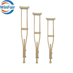 WinFair Adult Wooden Medical Armpit Rehabilitation Walker Axillary Crutches Walking Stick Canes Wood Underarm Crutch