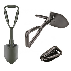 201G Middle Size Folding Survival Shovel,Camping Shovel with Pickaxe - carbon steel metal shovel Spade