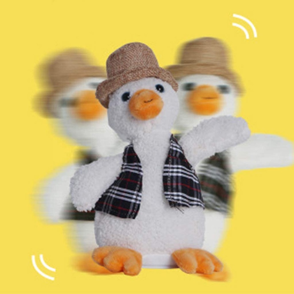 Kids talking duck repeats what you say stuffed plush talking animal toy record repeating singing dancing duck for children