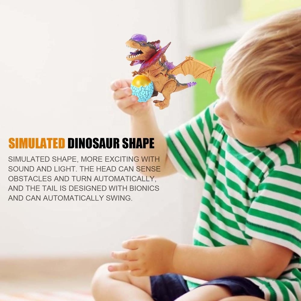 New item simulation hatching eggs dinosaur toy with LED light sound fun toy for kid boy electric dinosaur animal model toys