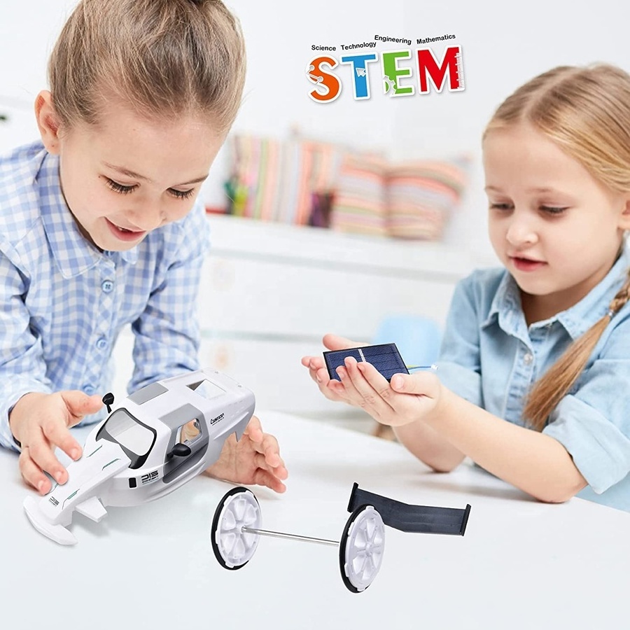 2 in 1 educational STEM building DIY solar car assembly vehicles science experiment toy solar power energy toy electric car kits