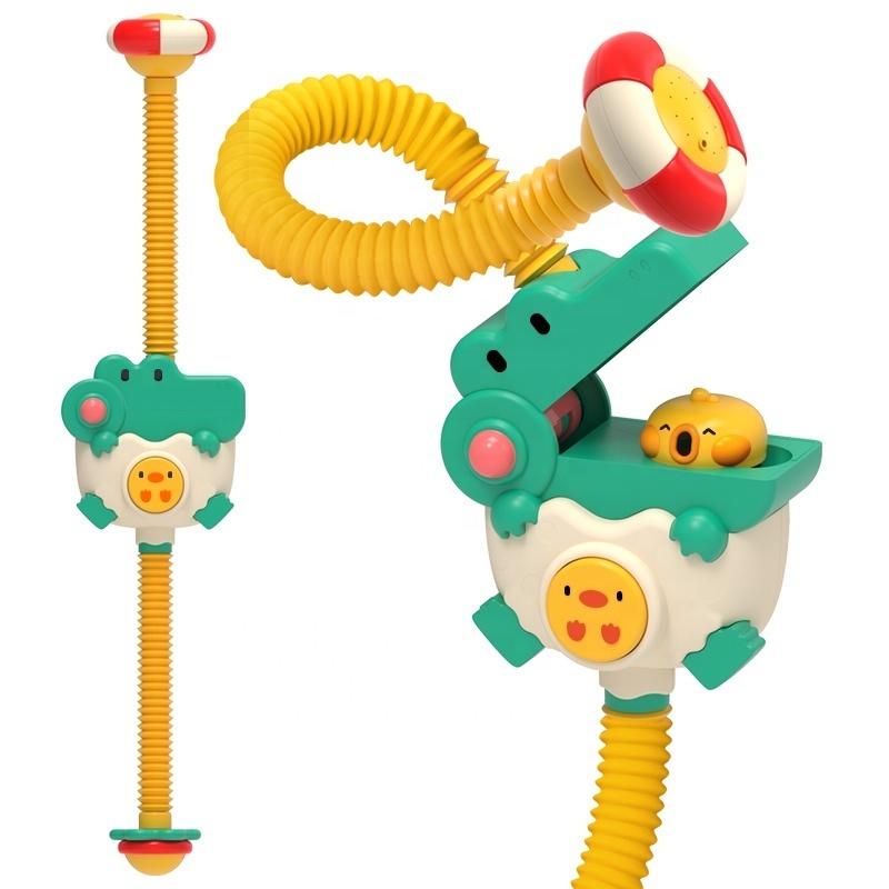 Kids crocodile shower bath toys baby bathing adjustable shower head bathtub automatic water spray electric sprinkler toy faucet