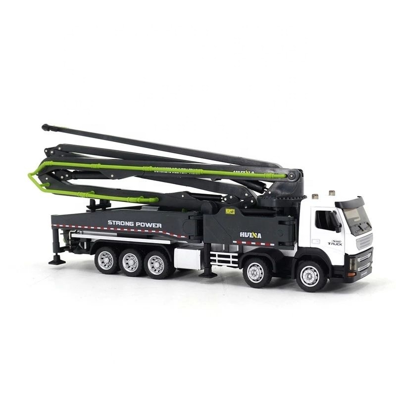 1:50 Huina simulated metal static engineering vehicle toy wheel alloy cement pump truck concrete delivery die-cast model trucks