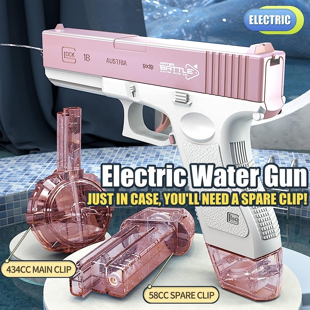 High pressure water spray gun long range pistol electric water gun toy kids automatic water squirt gun with continuous emission