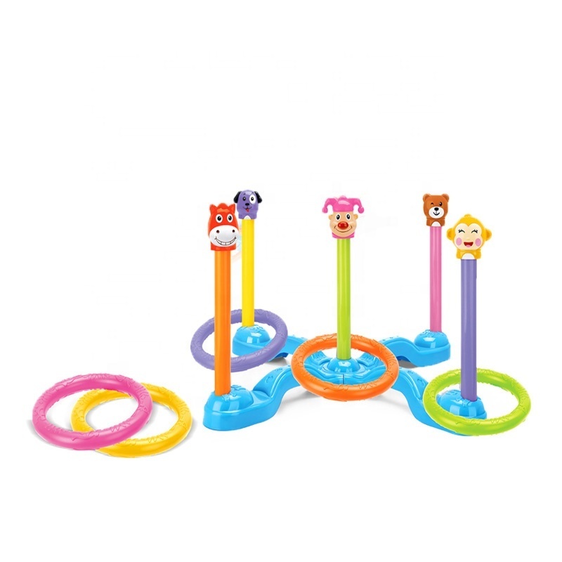 Funny educational toy play cartoon theme ring toss indoor outdoor game set throwing toys for child entertainment and family play