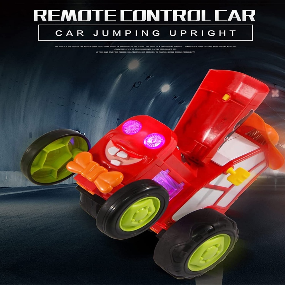 Electric remote control dancing upright walking stunt car toy rechargeable rc crazy jumping car with light and music for kids