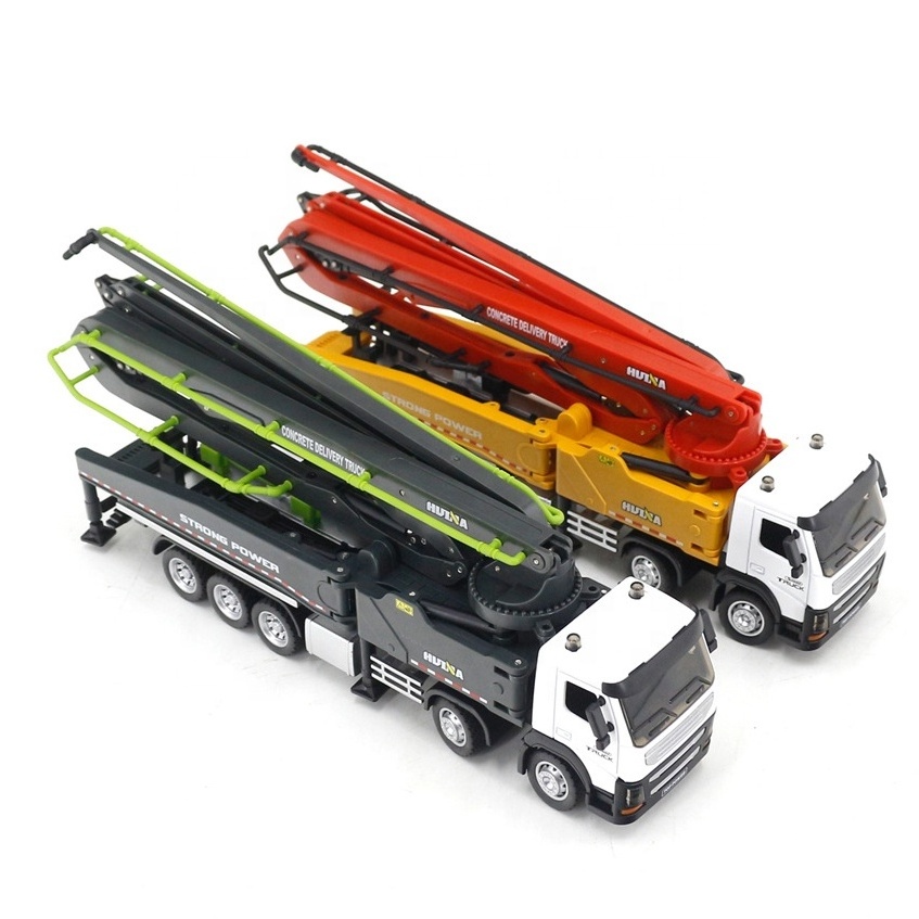 1:50 Huina simulated metal static engineering vehicle toy wheel alloy cement pump truck concrete delivery die-cast model trucks