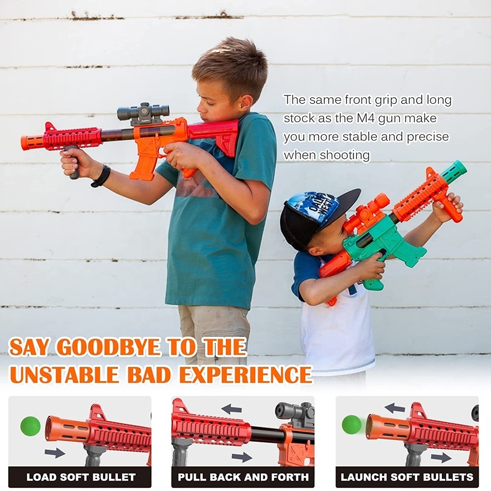 Kids outdoor large rotatable moving windmill shooting target game with 24 foam balls and 2 popper air gun toy shooting practice