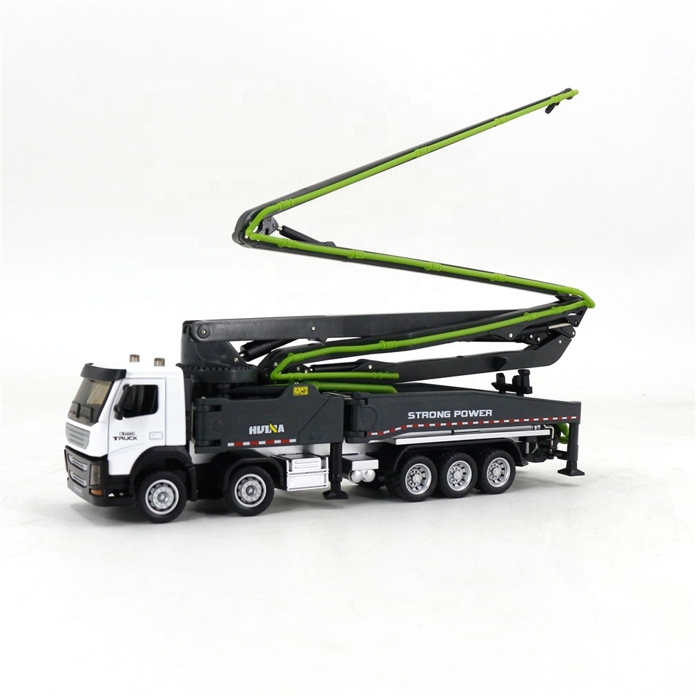 1:50 Huina simulated metal static engineering vehicle toy wheel alloy cement pump truck concrete delivery die-cast model trucks