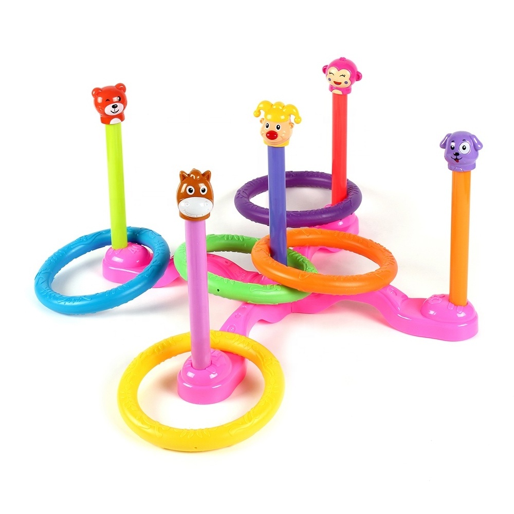 Funny educational toy play cartoon theme ring toss indoor outdoor game set throwing toys for child entertainment and family play