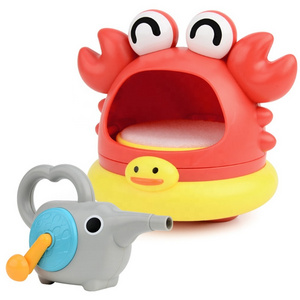 Cute water toy bath bubble playing game bathroom toys for baby bathing crab bubble machine blower combo set children bathtub toy