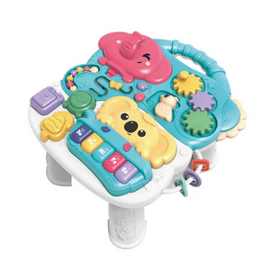 Multi-functional baby learning table activity desk bead maze baby musical toy piano early education toys for toddler with music