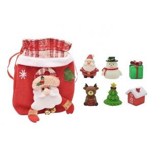 6pcs Merry Christmas toy gift light up floating bath toy touch Vinyl Christmas characters water lantern LED light glowing toy