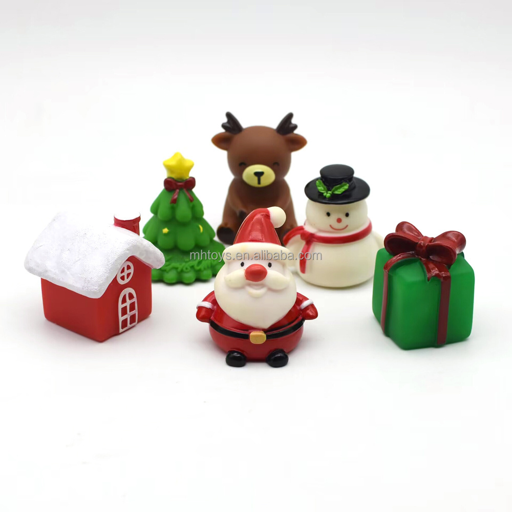 6pcs Merry Christmas toy gift light up floating bath toy touch Vinyl Christmas characters water lantern LED light glowing toy