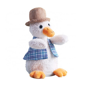 Kids talking duck repeats what you say stuffed plush talking animal toy record repeating singing dancing duck for children