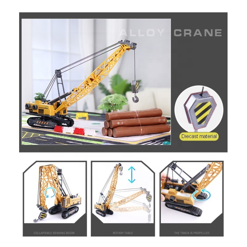 1:55 scale simulation die cast engineering toy truck crane model excavator model for kids