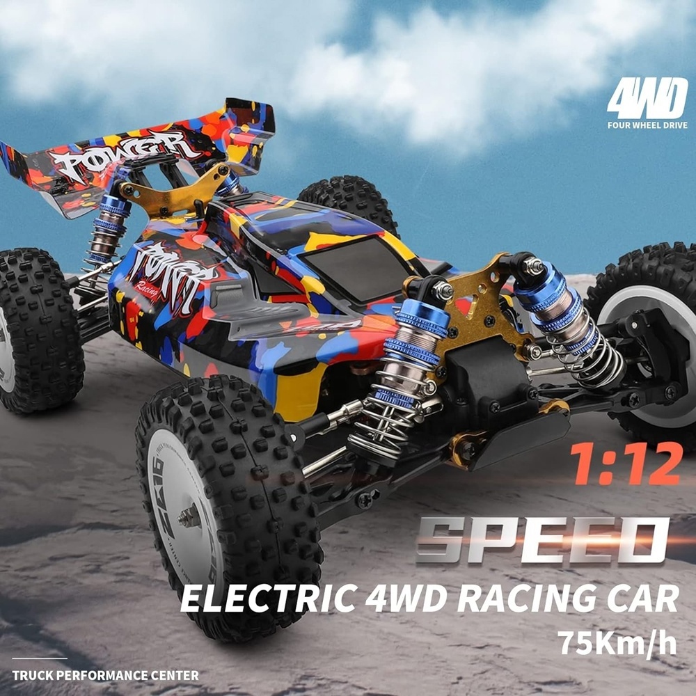 WLtoys 124007 Brushless Remote Control Car 4WD 75km/h High Speed Racing Car 2.4GHz All Terrain Off Road RC Truck RTR