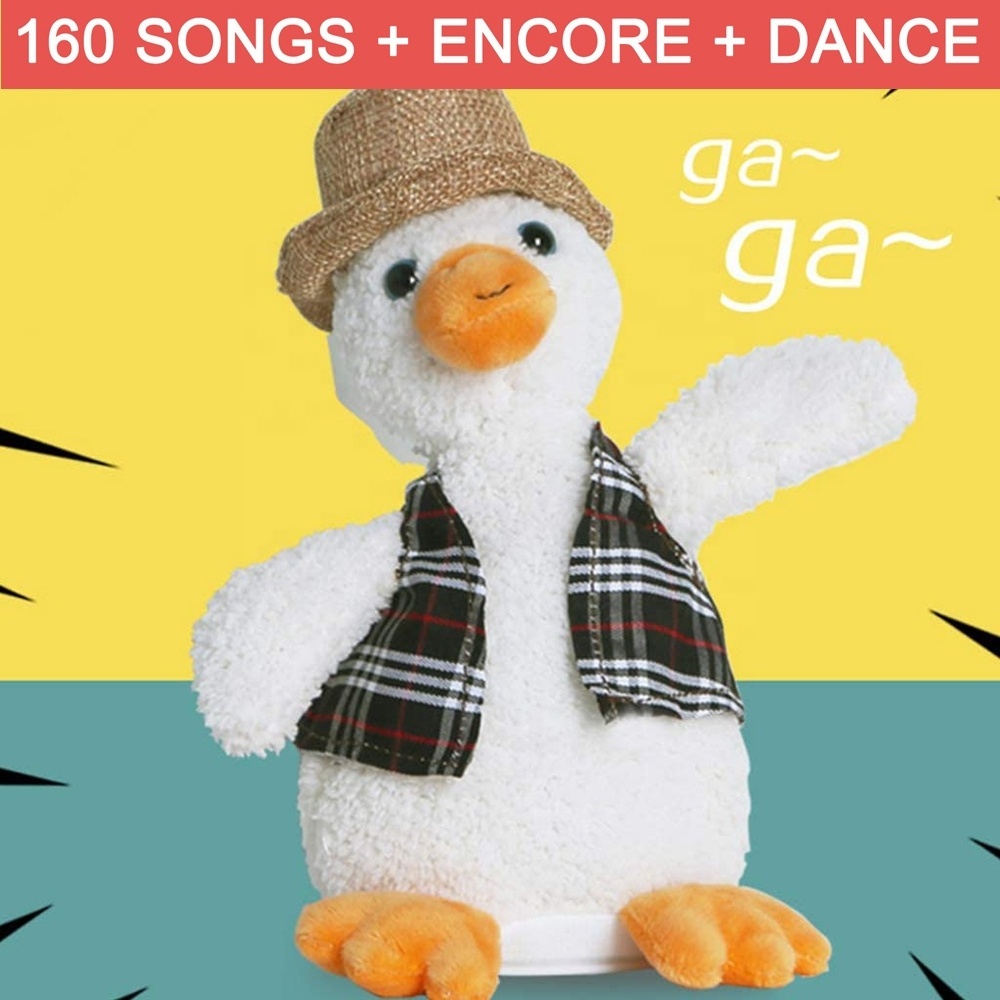 Kids talking duck repeats what you say stuffed plush talking animal toy record repeating singing dancing duck for children