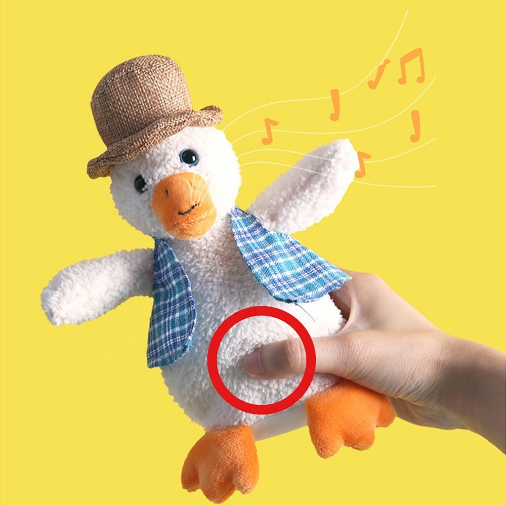 Kids talking duck repeats what you say stuffed plush talking animal toy record repeating singing dancing duck for children