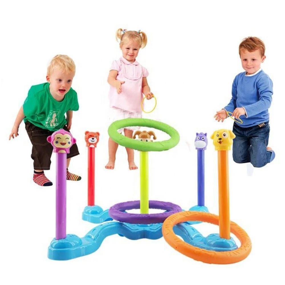 Funny educational toy play cartoon theme ring toss indoor outdoor game set throwing toys for child entertainment and family play