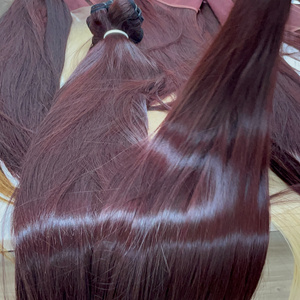 Raw Vietnamese Straight Hair, Purple Color Bone Straight Human Hair Weave Bundles Ready To Ship In April 2024