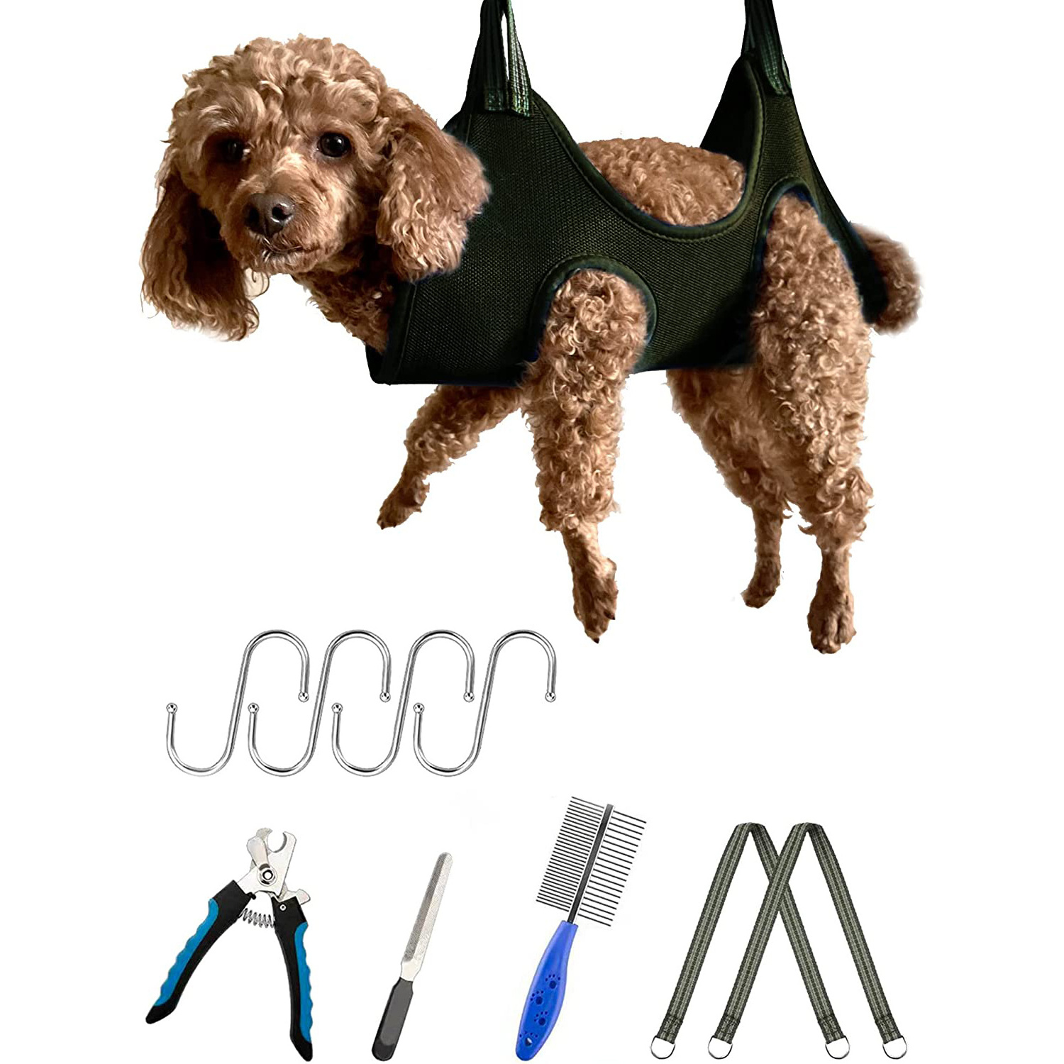 Portable Dog Grooming Helper at Home 10 in 1 Pet Grooming Hammock Harness