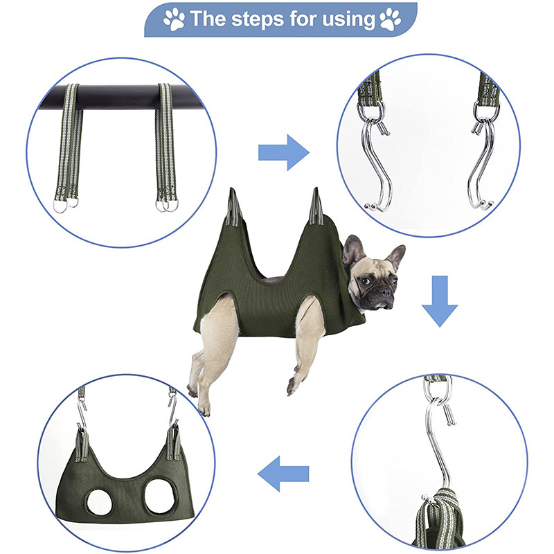 Portable Dog Grooming Helper at Home 10 in 1 Pet Grooming Hammock Harness