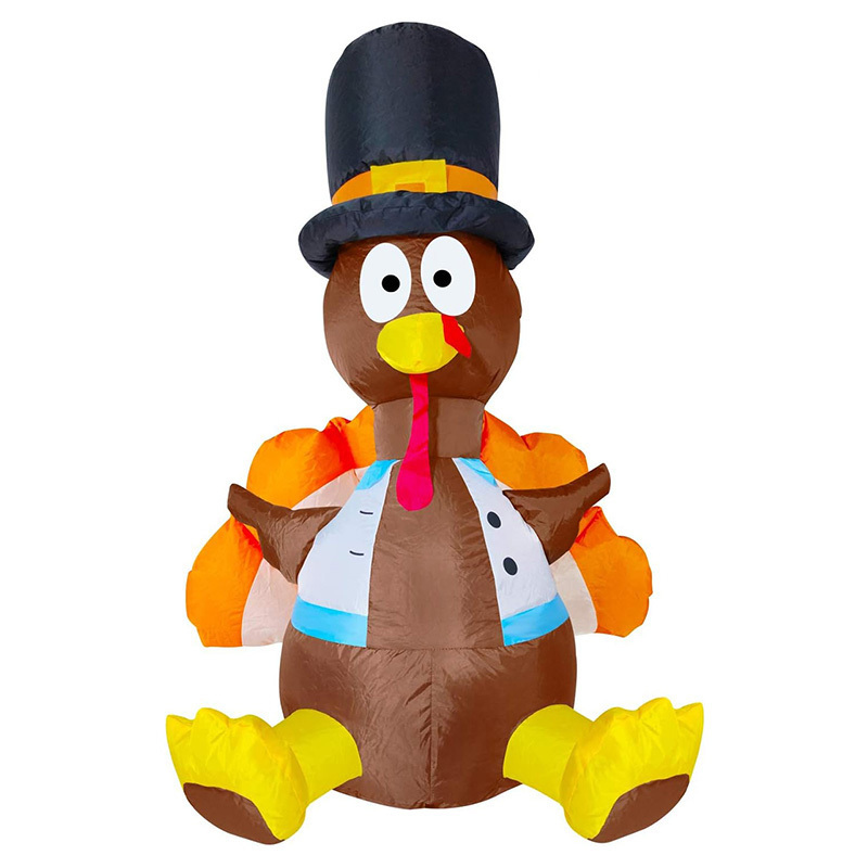 Custom Size Air Blower Indoor Outdoor Lawn Halloween Turkey 3.5 Ft Cute Thanksgiving Decorations Inflatables