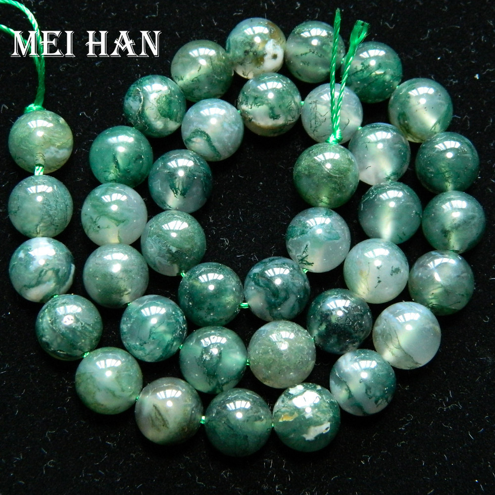 Natural stone A+ Green Moss Agate beads semi-precious loose gemstones wholesale for jewelry DIY design making