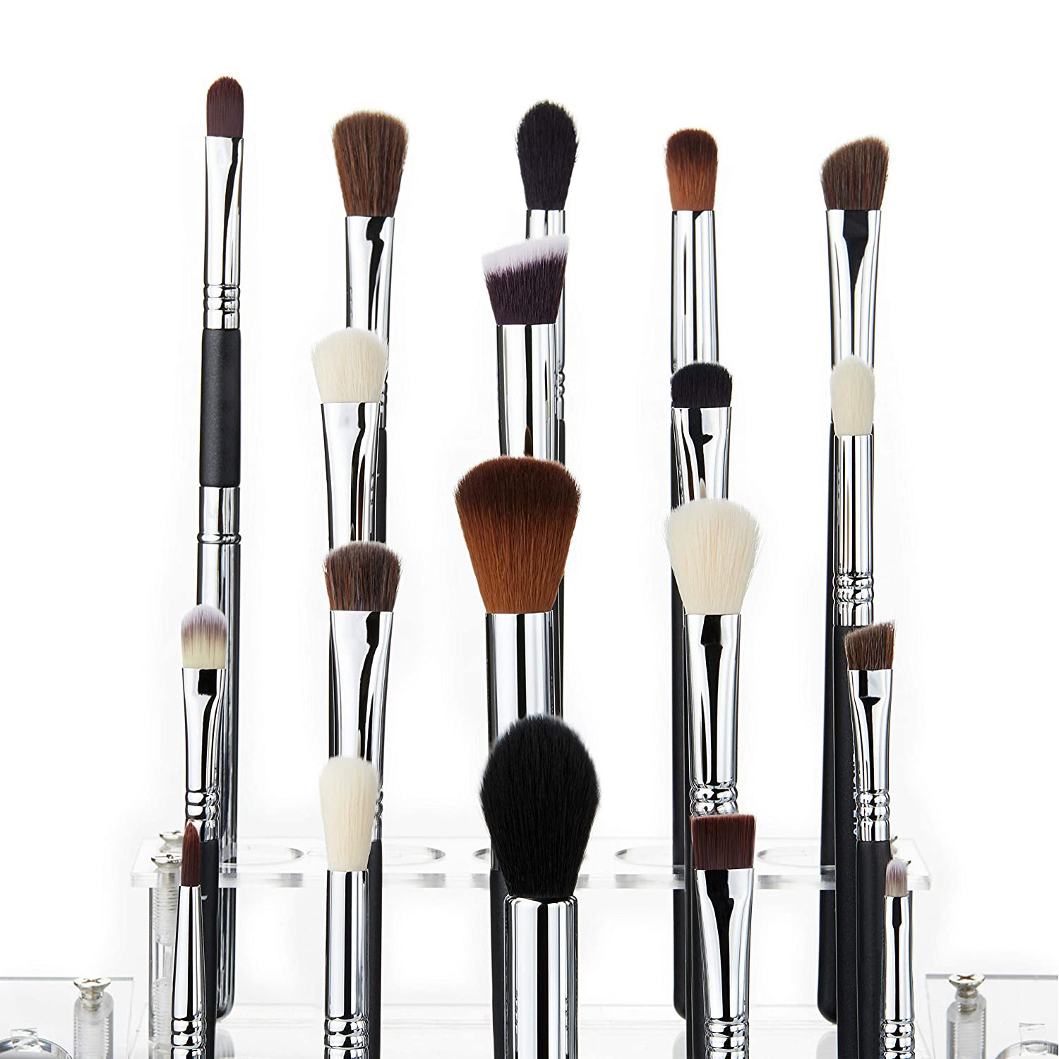 Mia Beauty 19pcs Private Label Professional Eye Shader Makeup Brushes, Blending Crease Highlight Eyebrow Eyeshadow Brush Set