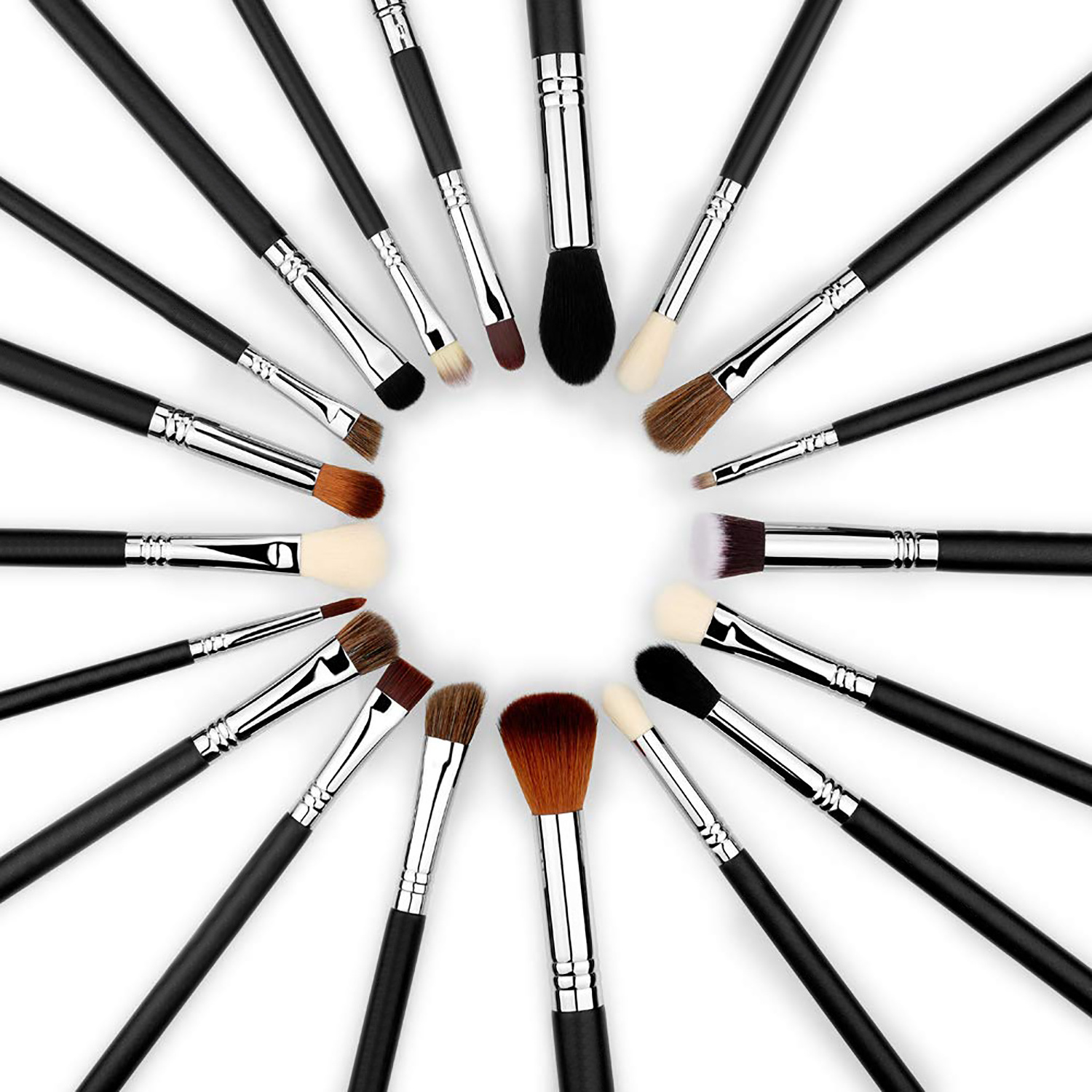 Mia Beauty 19pcs Private Label Professional Eye Shader Makeup Brushes, Blending Crease Highlight Eyebrow Eyeshadow Brush Set