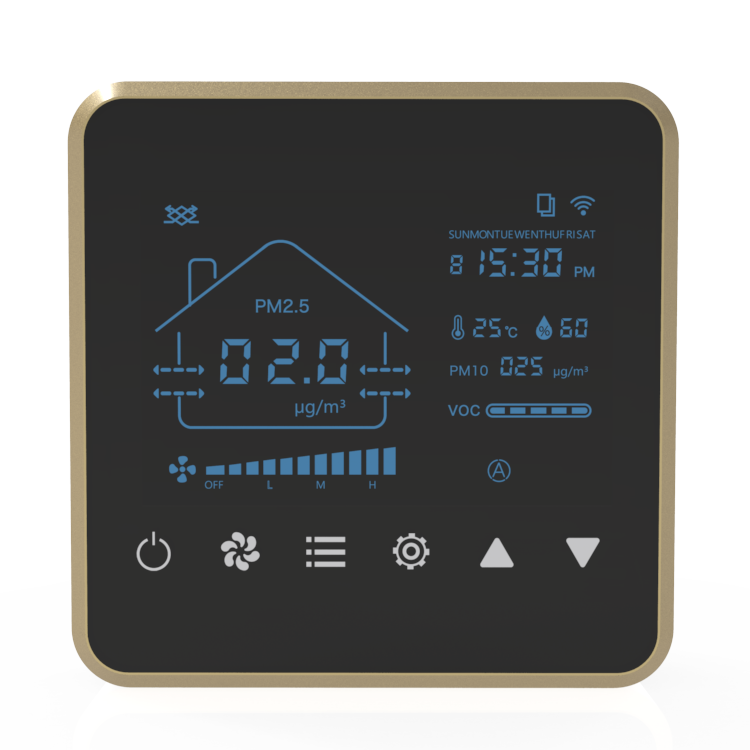 MIA Smart Ventilation switch Controller Tuya Mobile App hrv control with heating thermostat with RS485 Modbus communication