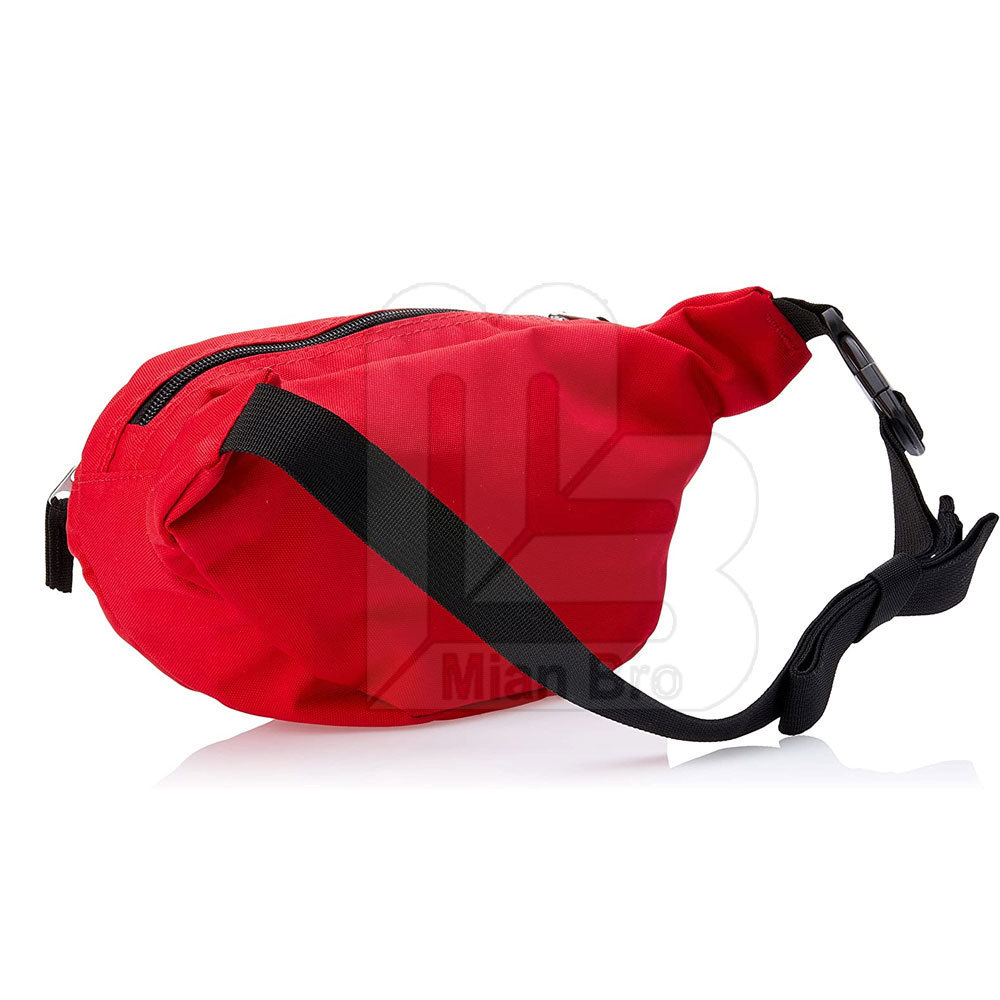 Wholesale Outdoor Men Waist Bag Running Polyester Nylon Waterproof Plain Red Color Front Zipper Fanny Pack