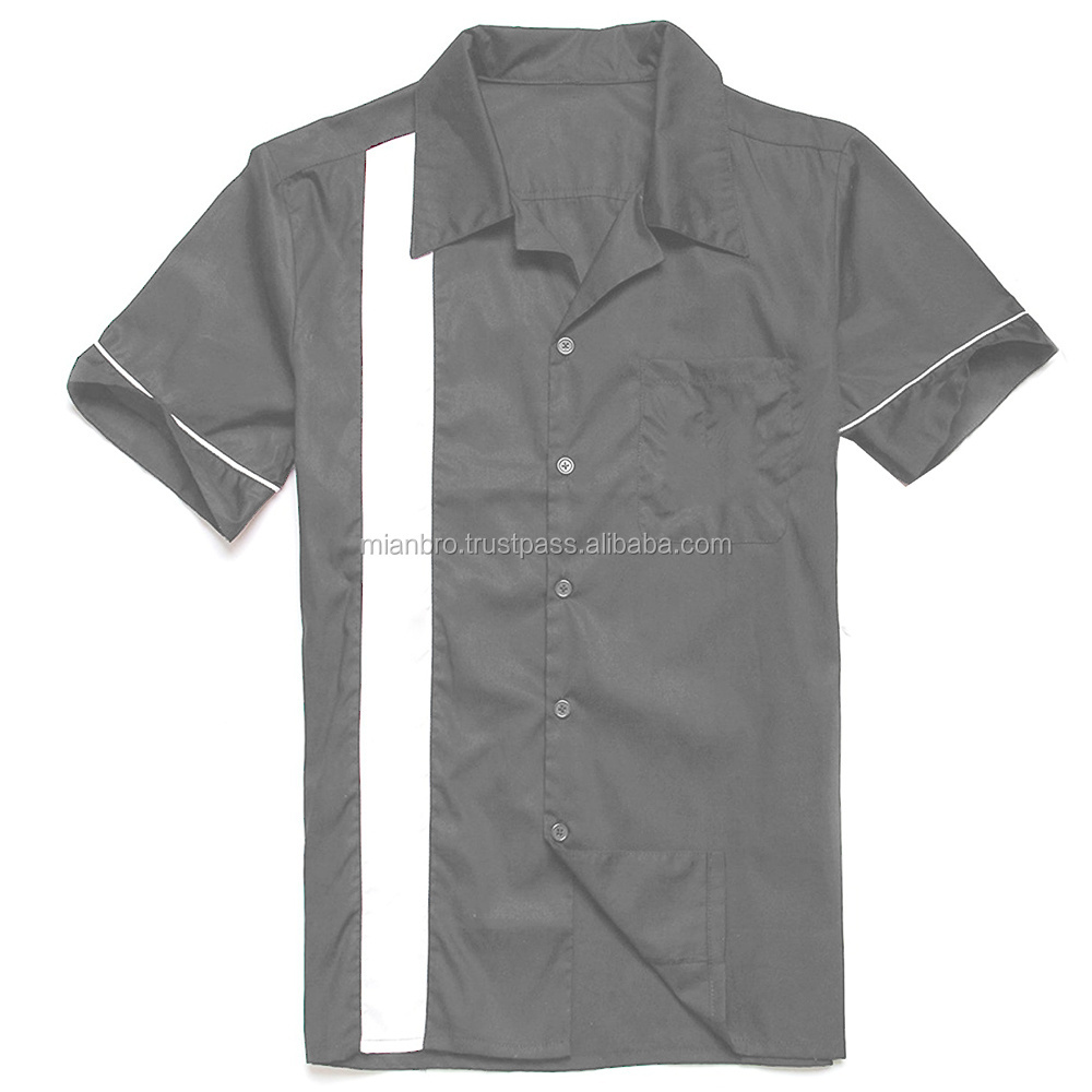 Bowling/Dart/Work Shirts for Men Satin short sleeve, half sleeves Shirts