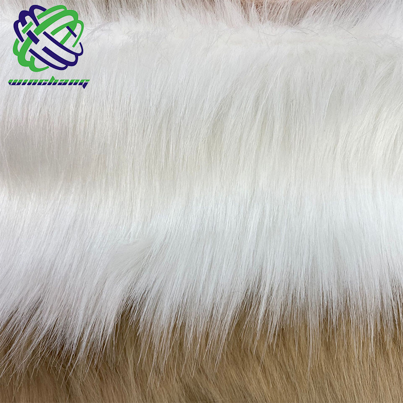 Luxury Style Fabric Red Long Pile Faux Fur High pile Faux  Fur  For Garment Home Textile