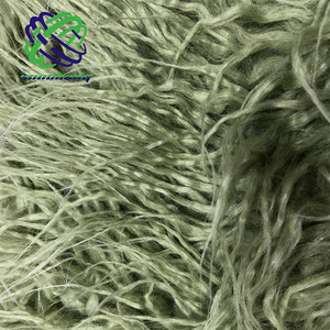 Keqiao Factory 100mm Long Hair Fuzzy Shaggy Mongolian Lamb Faux Tibetan Fur Fabric For Jacket Shoe Sofa