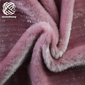 2021 Fashion Style Artificial Polyester Pink Boa Faux Fur With Silver Mettalic Faux Fur Artificial Fur Plush Fabric For Toys