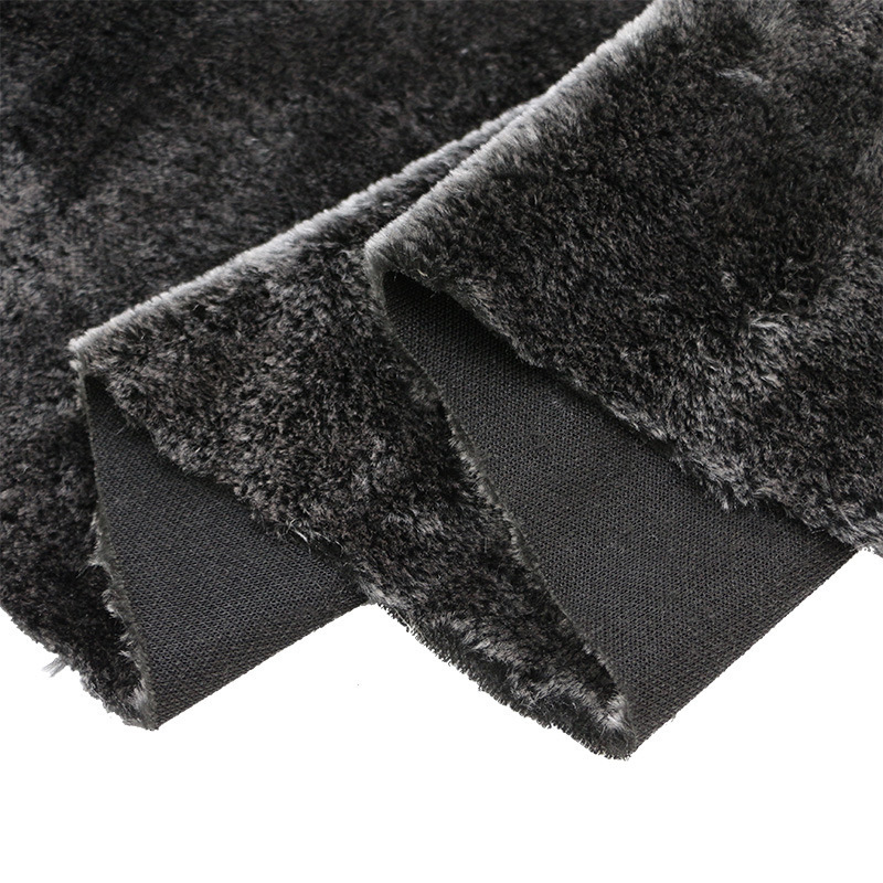 China Manufacturer Wholesale 10mm 100%Polyester Black Frost Boa Faux Fake Fur Plush Fabric For Shoes