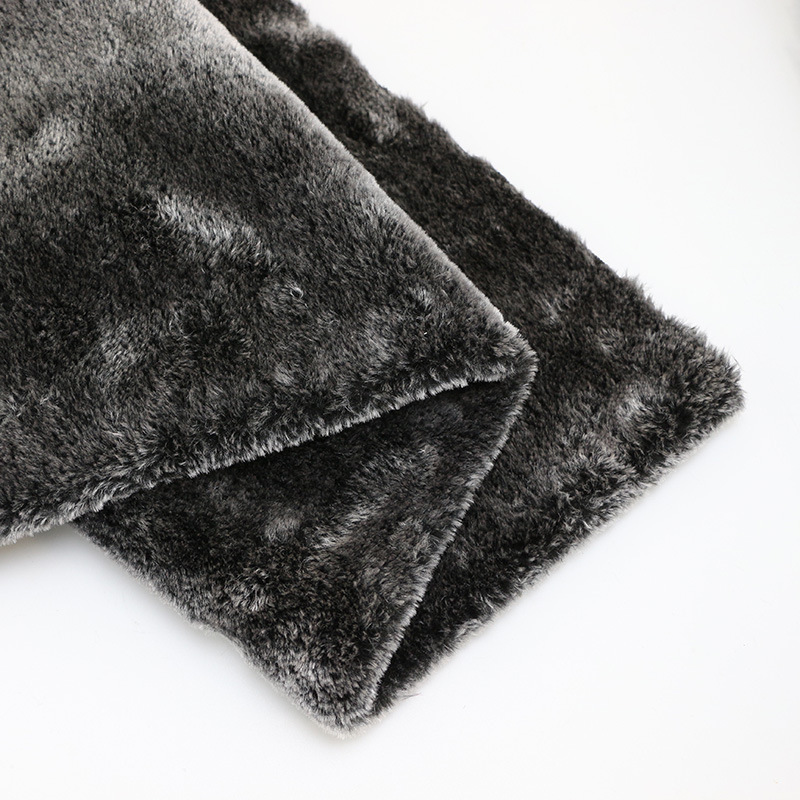 China Manufacturer Wholesale 10mm 100%Polyester Black Frost Boa Faux Fake Fur Plush Fabric For Shoes