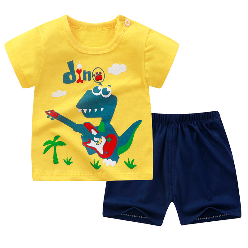 Children's clothing wholesale boy 0-7 year sportswear clothing children's clothing cotton printed t-shirts and shorts