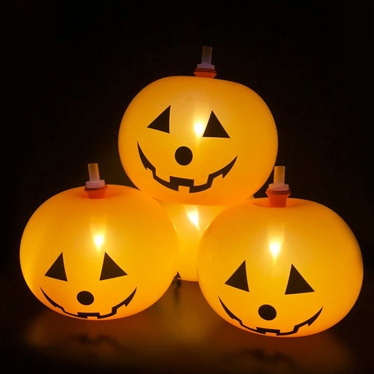 Pumpkin LED Light Up Balloons for Halloween Party Decorations Pump Included