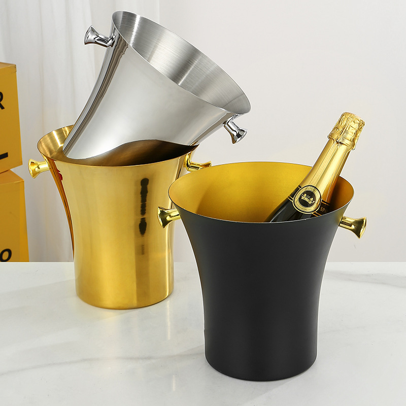 Factory Sale 5L Bar Tool Stainless Steel Ice Barrel Buckets Beer Champagne Red Wine Cooler Ice Bucket