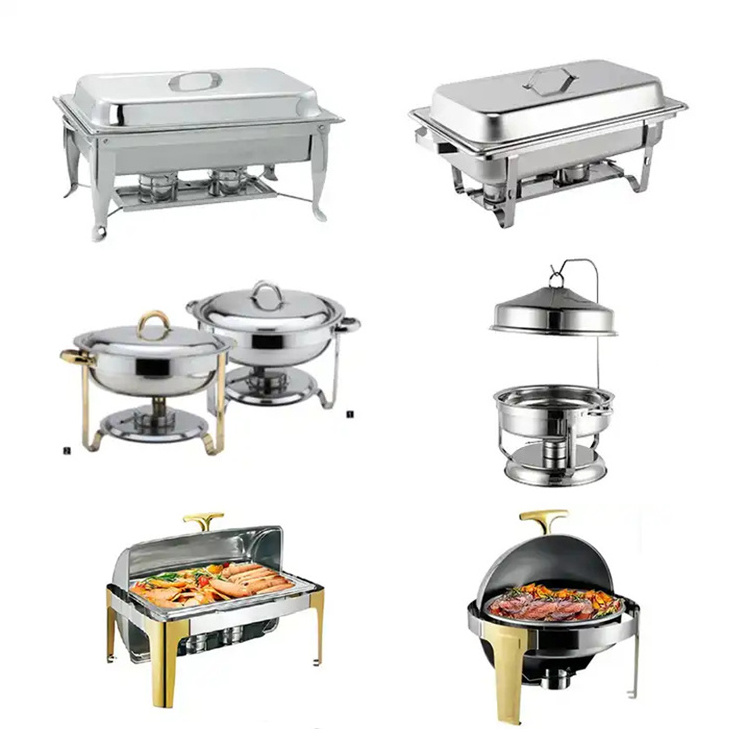 Hotel Chafing Dish Buffet Set Catering Equipment Food Warmer Simple Buffet Chafer Set Stainless Steel Chafing Dish