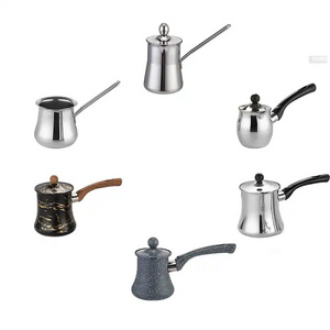 Customized Multi Size And Style Metal Commercial Stainless Steel Coffee Pot Milk Boil Tea Pot