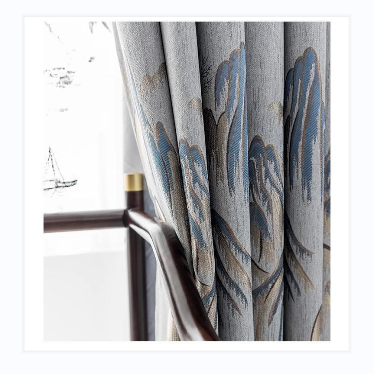 Hot selling latest Arab design 100% polyester yarn-dyed curtains home jacquard living room curtain accessories