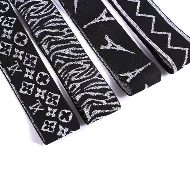 Professional factory luxury Lurex jacquard customized underwear webbing nylon waistband Elastic band strap